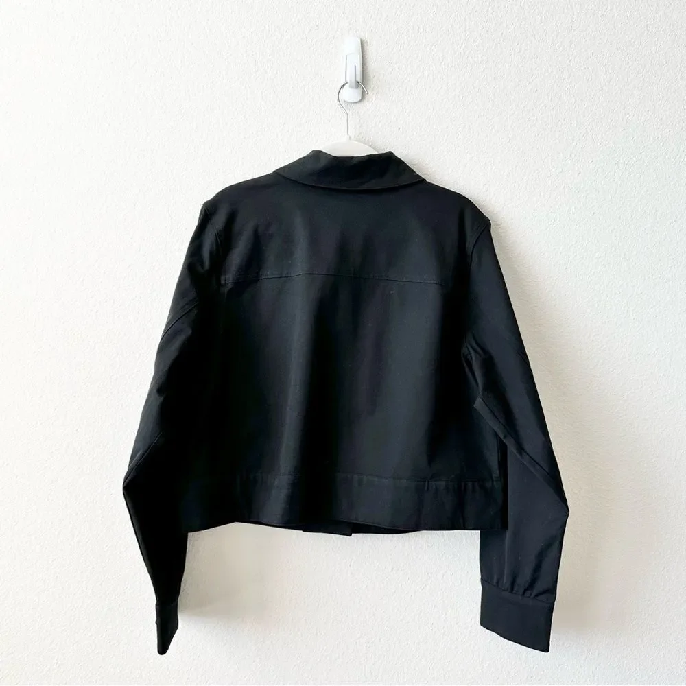 NWT Universal Standard Chelsea Stretch Cotton Twill Jacket Black Size Small (XL) - Picture 4 of 9